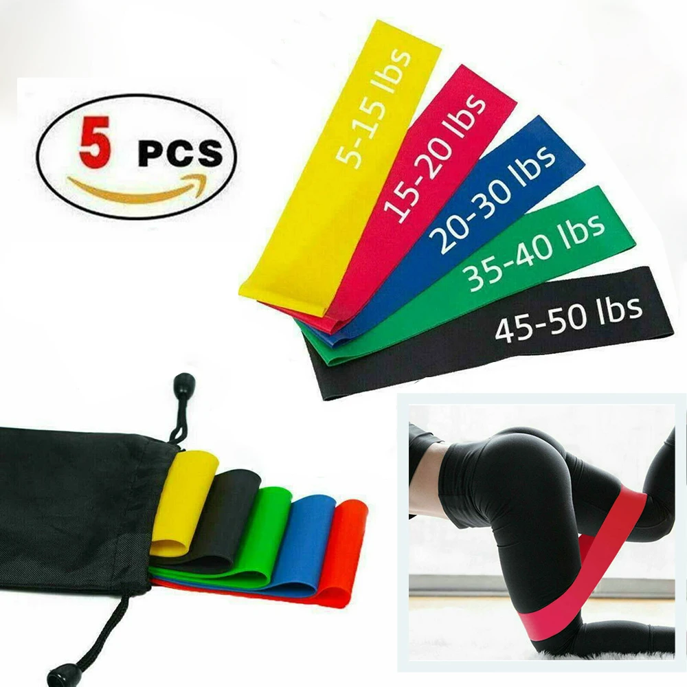 

5pcs-set Training Bands Exercise Gym Strength Pull Rope Bands Pilates Sport Rubber Fitness Bands Workout Equipment Elastic Bands