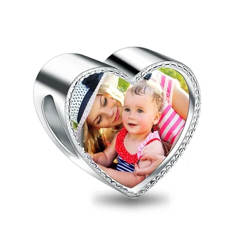 

AILIN Custom Heart Photo Charm With Fit Bracelet Crystal Beads Women Fashion Jewelry