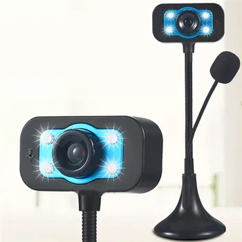 

480P Practical Desktop USB Webcam Camera with Mic LED Light Night Vision Digital Camera for Laptop Notebook Computer