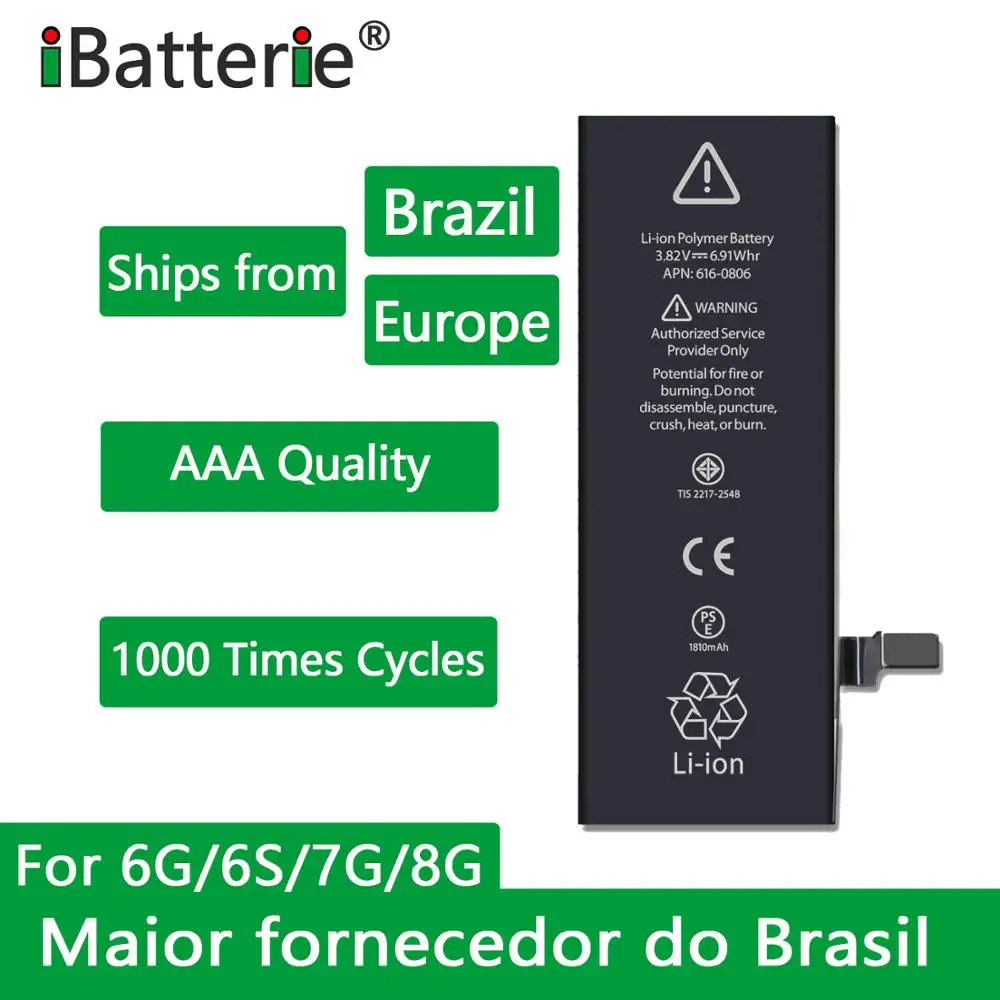 10 шт./лот iBatterie продукции соответствует уровню AAA батареи для Apple iPhone 6S 6 7 8 плюс 5S 5 SE 6Plus 7Plus Замена