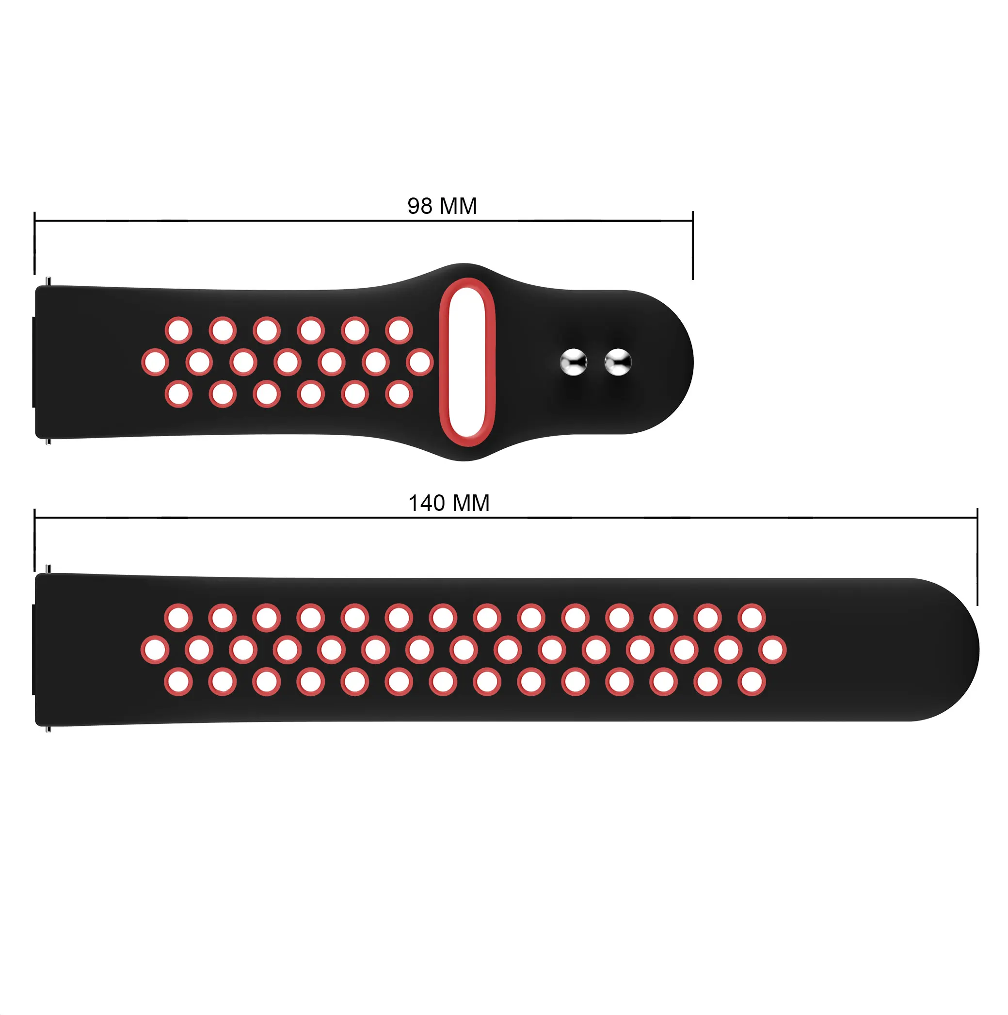 Yayuu 22 мм спортивный силиконовый ремешок для Fitbit Versa 1 2/Fitbit Blzae дышащий устойчивый к поту ремешок для Fitbit Versa Lite - Цвет: Black and red