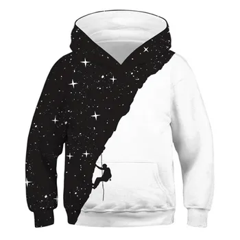 

Black White Starry Sky Climber 3D Print Hoodies for Teen Girls Boys Sweatshirt Children's Oversize Hoodie Outerwear Kids Clothes