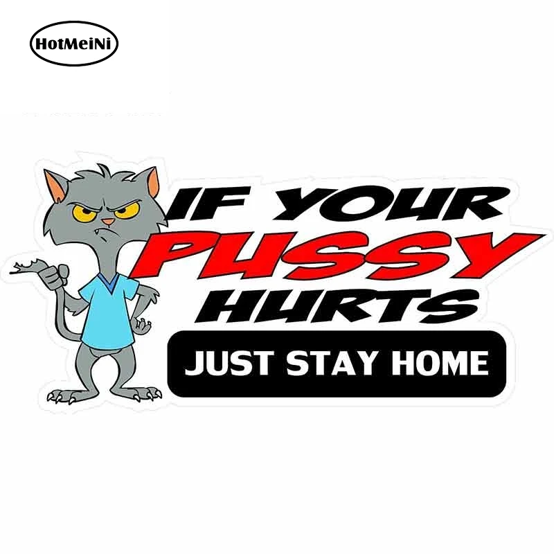 Наклейка для автомобиля HotMeiNi 13 см x 6 2 Если болит ваша киска Just Stay Home твердый клей