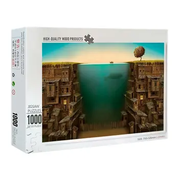 

New 1000 Pieces Go fishing Puzzles Wooden Jigsaw Puzzles Floor Puzzle Intellectual Game Learning Education Decompression To