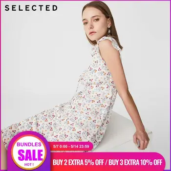 

SELECTED Frilled Edges Print Lace-up Dress S|41922J543