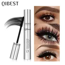 QIBEST-rímel de pestañas negro 4D, alargamiento de pestañas sedosas, maquillaje impermeable, volumen, cosméticos para ojos