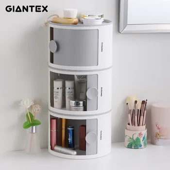 

Stackable organizer cosmetics bathroom supplies storage box desktop makeup finishing table wall hanging roll paper tube