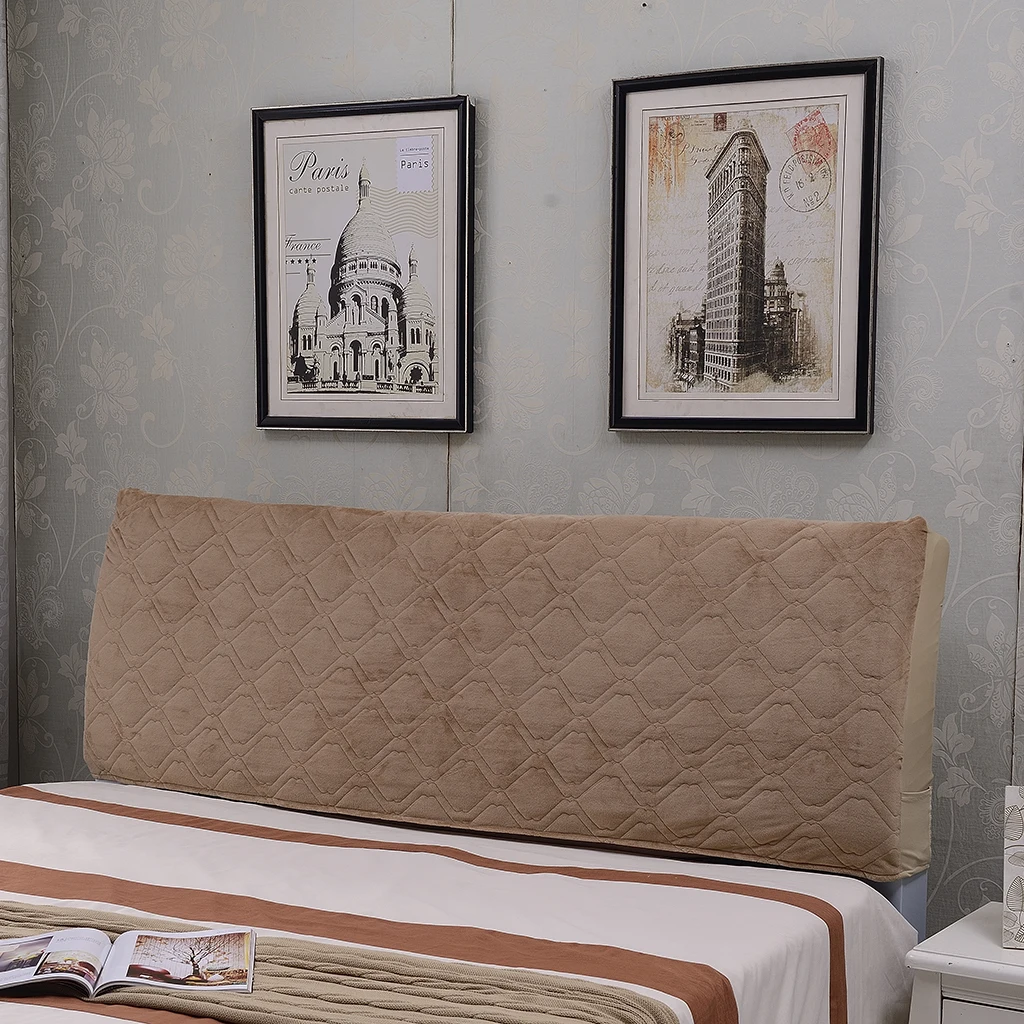Thicken Stretch Bed Headboard Slipcover Protector Solid Color Dustproof Cover Bedside Bedroom Decorative Protectors