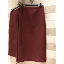 Модная женская шерстяная шелковая юбка длиной до середины колена элегантная Ретро тонкая женская юбка высокого качества шелковая подкладка