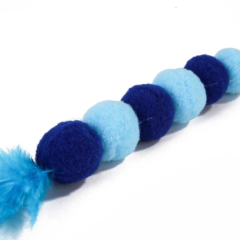 1PC Teaser Feather Toys Kitten Funny Colorful Rod Cat Wand Toys Plastic Pet Cat Toys Interactive Stick Pet Cat Supplies DropShip