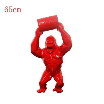 

65cm Simulation Animal Art Statue Gorilla Bust Orangutan Art Sculpture Resin Craft American Creative Home Decoration 25" R3152