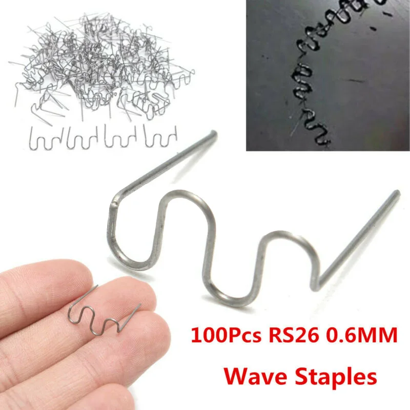 400 шт 0,6 мм серые предварительно вырезанные волнистые скобы для горячего степлера степлер ремонт сварочный набор аксессуары