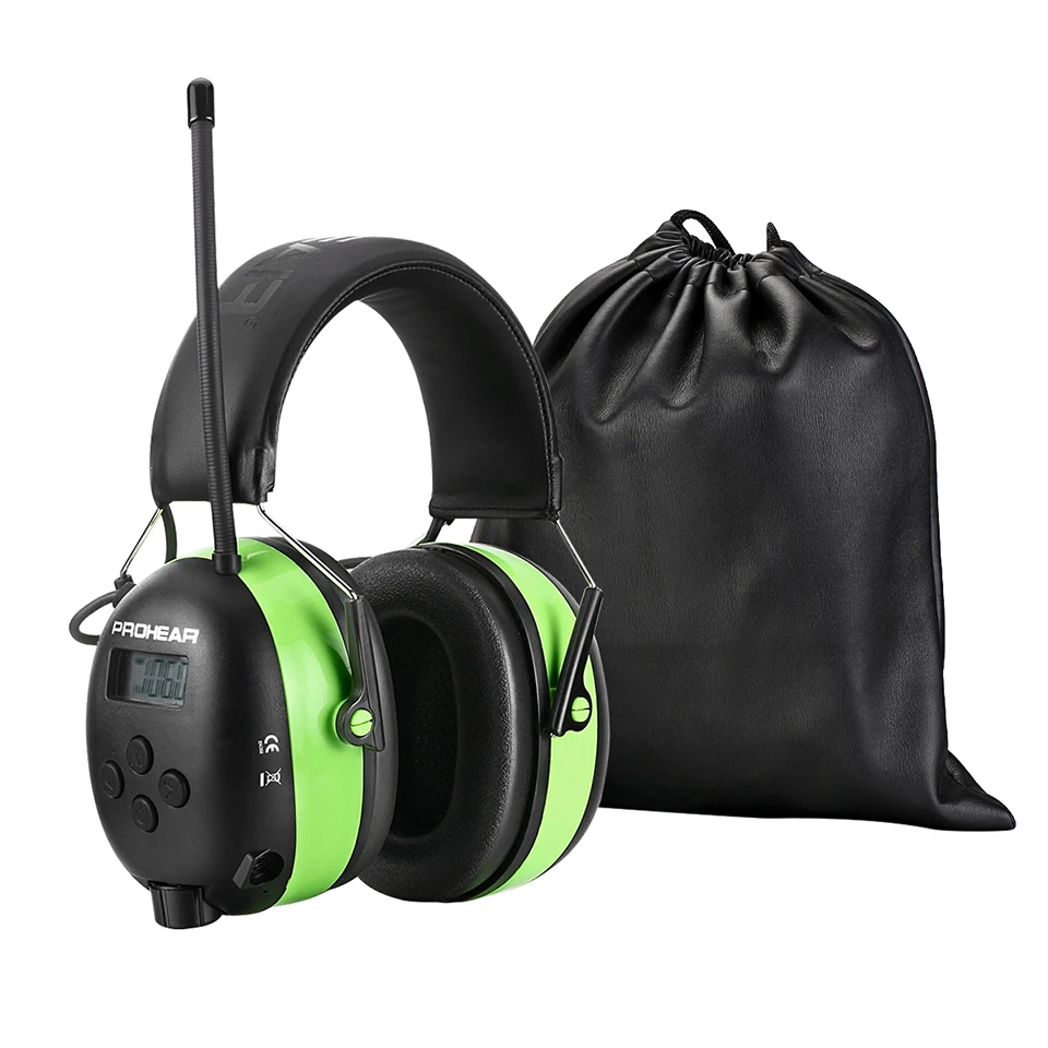 Black and green PROHEAR BT AM/FM Hearing Protector EM033 