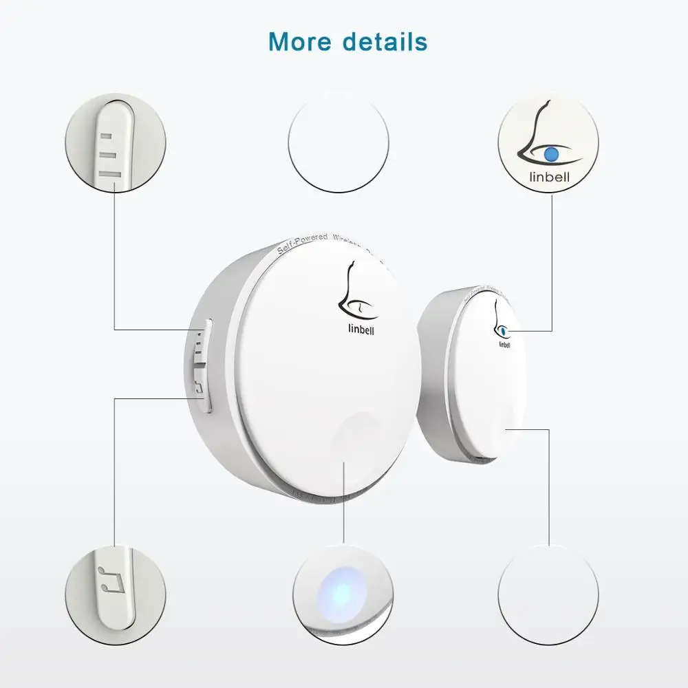 Linptech Linbell G2 беспроводные электрические дверные звонки с автономным питанием Открытый водонепроницаемый музыкальный дверной звонок от Xiaomi эко-система бренд