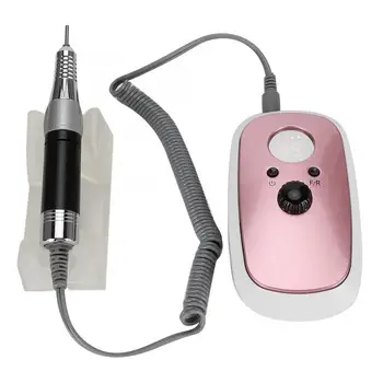 

25000rmp Electric Nail Polishing Machine Rechargeable Strong Manicure with 4pc Grinding Head 1pc Nail Polishing Pen Pen Rack
