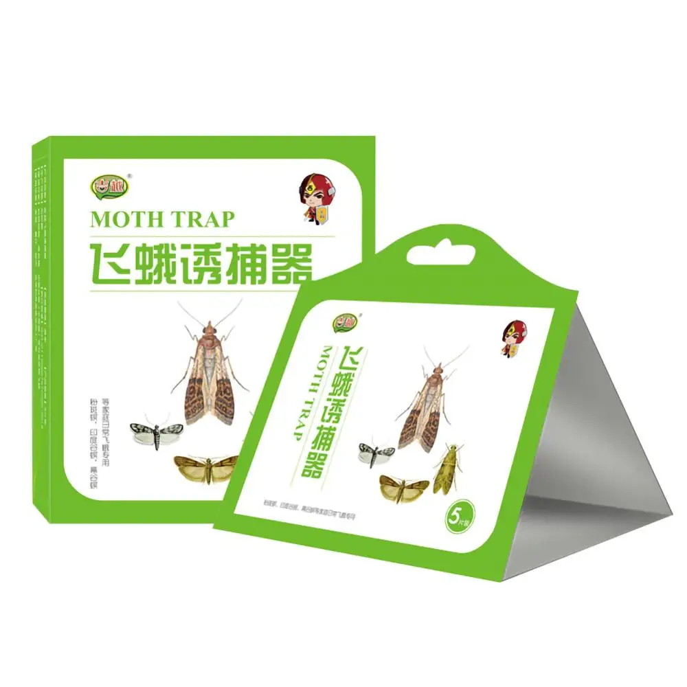 

5 pcs Pheromone Killer Paste Sticky Glue Trap Pest Reject Fly Insects Family Factory Restaurant Use Cloth Pantry Food Moth Trap