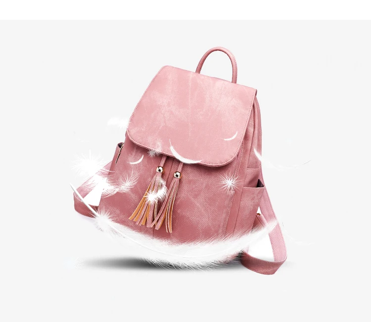 Рюкзак женский роскошный кожаный рюкзак для девочек Школьный рюкзак многофункциональный высококачественный рюкзаки Молодежные рюкзаки с кисточкой