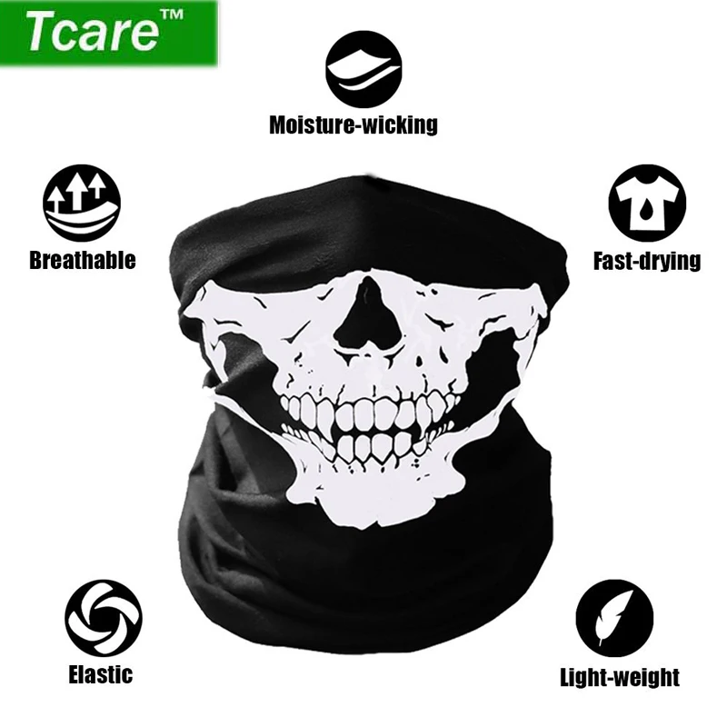 

1Pcs Breathable Seamless Tube Skull Face Mask, Dust-proof Windproof Motorcycle Bicycle Bike Face Mask for Cycling Hiking Camping