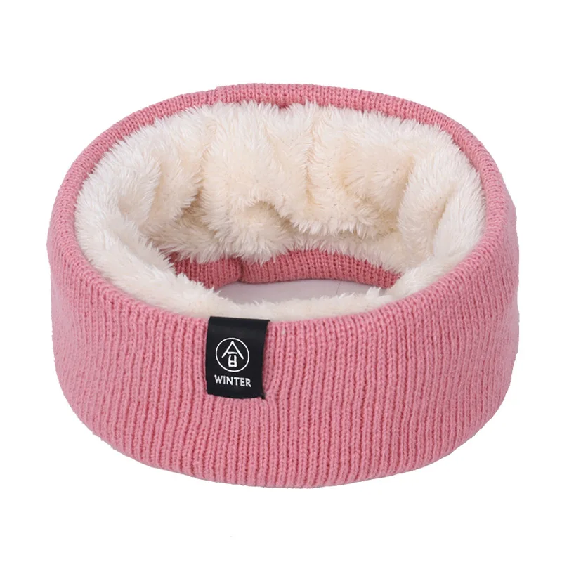 Light pink Модный женский зимний теплый однотонный шарф с надписью плюс бархатный толстый шарф полосатый Повседневный нагрудник для мужчин и женщин милый маленький шарф - Цвет: Light pink