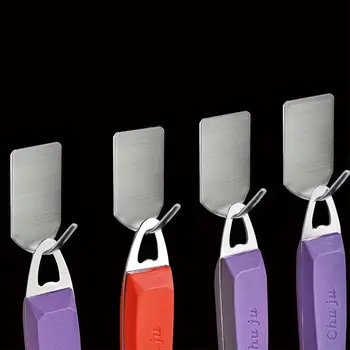 

TPFOCUS 8pcs Sticky Hook Pothook 304 Stainless Steel Strong Non-trace Free of Nail Hanging Things Hooks Bathroom Accessories