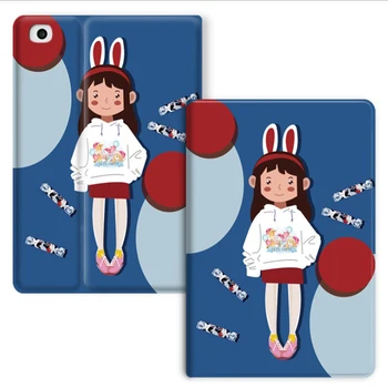 

For iPad 2 3 4 Case Cartoon Boy girl PU Silicone Soft Back Tablet Cover For Apple iPad 3 4 2 10.1 Inch Flip smart stand Case