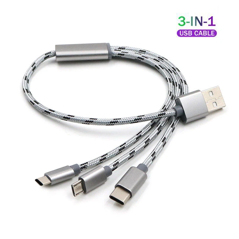 3в1 usb type C кабель micro c Micro fast USB для iPhone XR 5 5s oneplus 6t Samsung s9 быстрая зарядка айфона