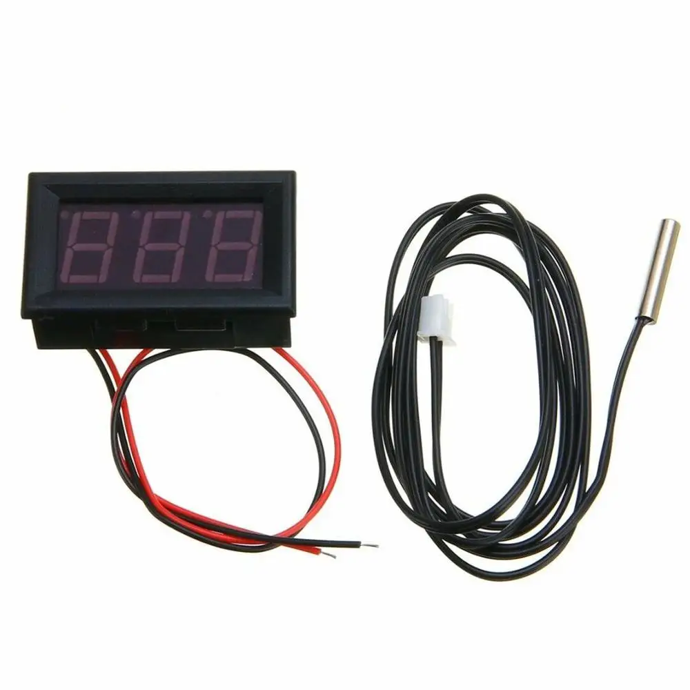 12V светодиодный Дисплей цифровой Температура метр-50~+ 110 термометр Сенсор измерительный прибор для термопары ручки термограф