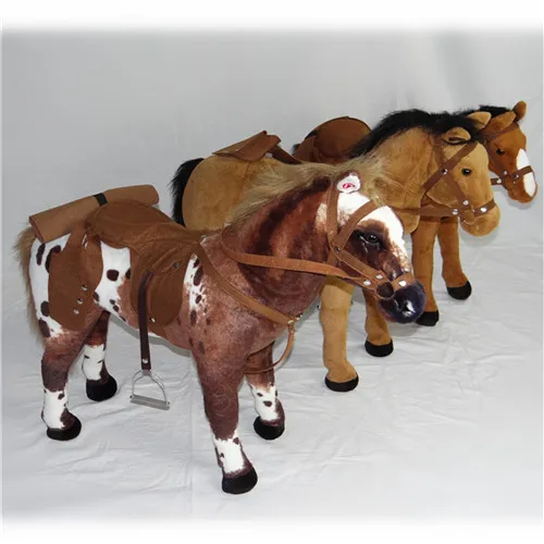 Fancytrader 82cm Giant Simulation Stuffed War Horse 32'' Big Plush Animal Horse Toy Great Kids Gift Photograph Prop 3 Colors (6)