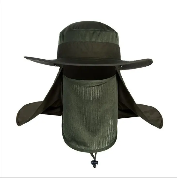 Army Green Kuulee Men Hat Summer Spring warp knitting Sunscreen Quick Dry Hat cotton Outdoor Climbing Travel Bicycling Fishing - Цвет: Army Green