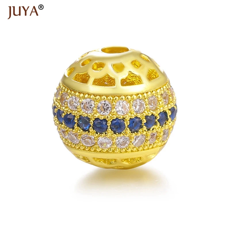 

gold silver rose gold black color luxury cubic zirconia rhinestone ball 10mm round spacer beads for jewelry making wholesale