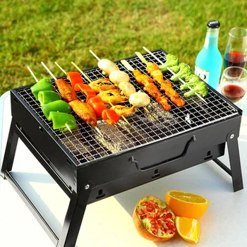 

35*27*20CM Easily Assembled Foldable BBQ Grill Iron Portable Outdoor Camping Charcoal Barbecue Stove Wood Grill
