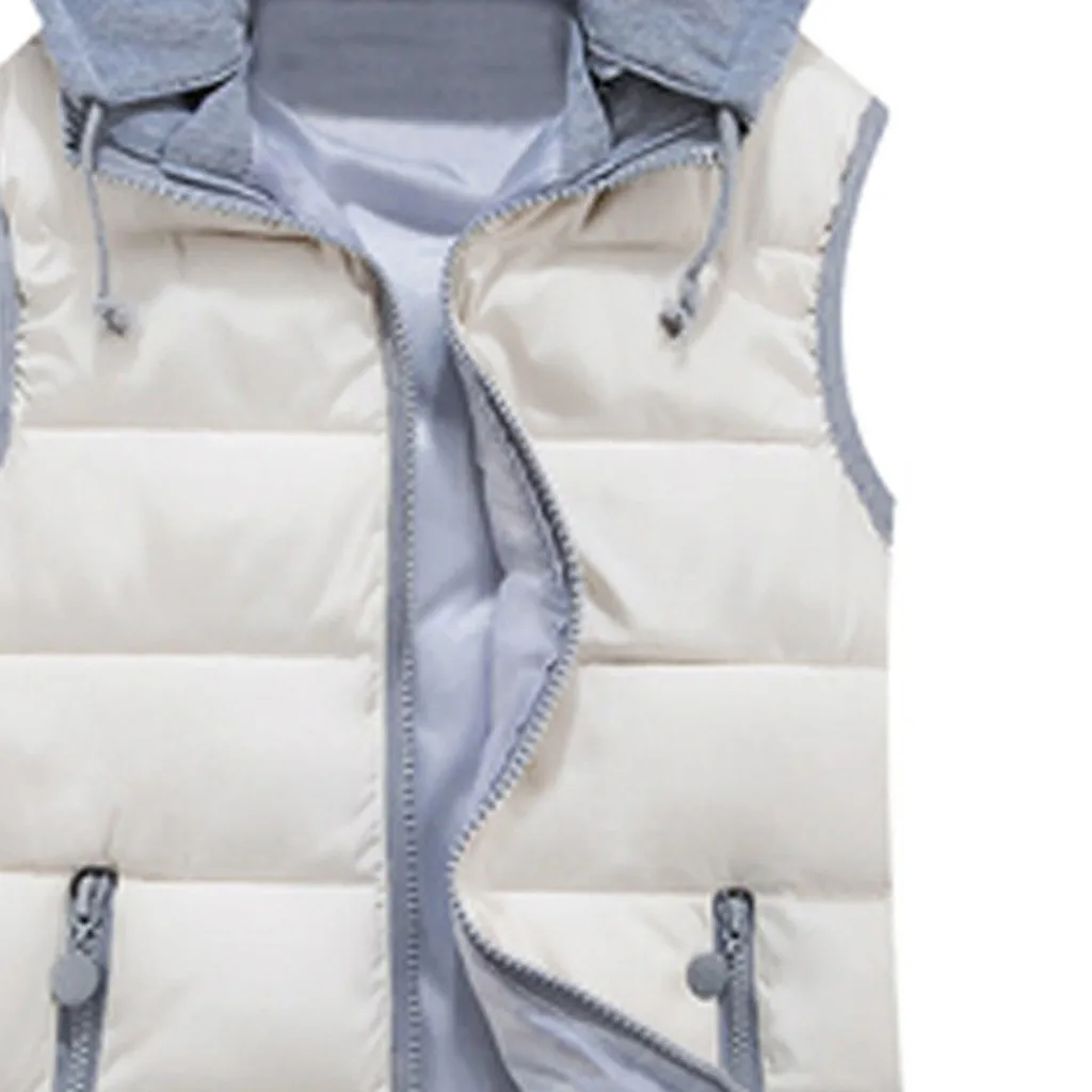 Hooded Vest Coats 10 Colors Fashion Women Autumn Winter Warm Coat Vest Wadded Jacket Outwear Winter Vest Thick Women's Clothing