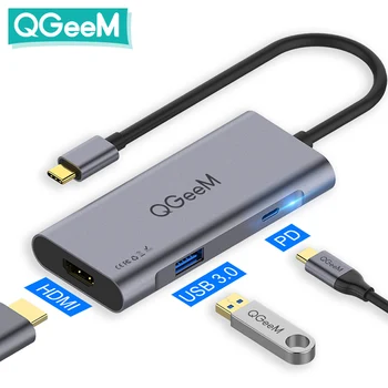 

QGeeM USB C Hub for Macbook Pro 3 Ports USB Type C Hub 3.0 with HDMI for Huawei Matebook iPad Pro USB Splitter Dock OTG Adapter