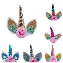 Unicorn Cake Topper Rainbow Cake Toppers Birthday Party Kids Favors Cake Decoration Cupcake Topper Baby Shower Wedding Decor