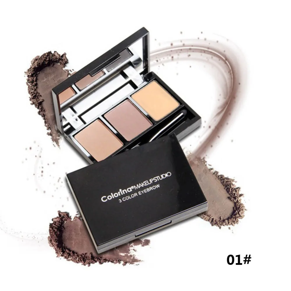 Пудра для бровей, 3 цвета, палитра для бровей, водостойкая, тени для век, Косметика для макияжа глаз, профессиональный макияж, w1
