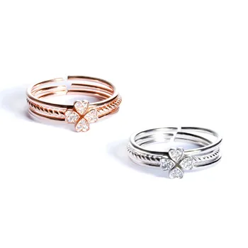 

silver Micro set auger partysu With more than a paragraph three-in-one four-leaf clover loving heart Close down the circlet