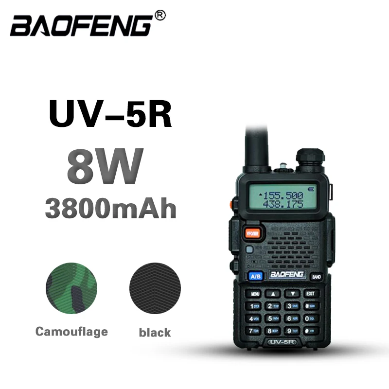 Рация Baofeng Uv 5R 10 км 8 Вт двухсторонняя радиосвязь UV-5R мА * ч UV5R рация Fm трансивер