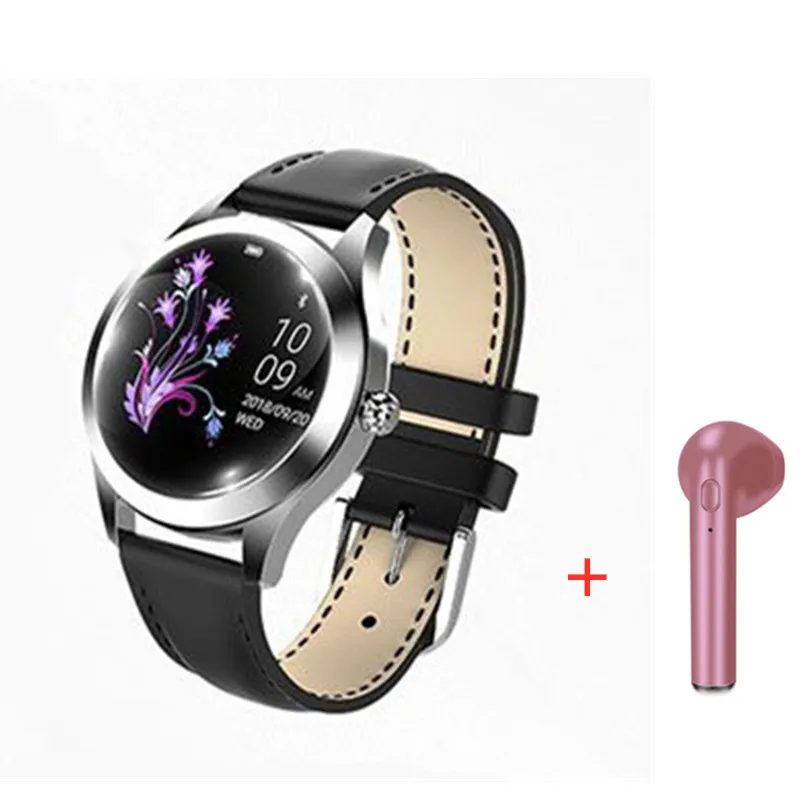 Kingwear KW10 Модные женские Смарт-часы фитнес-трекер умные часы для женщин монитор сердечного ритма умный браслет ios android телефон - Цвет: add headset