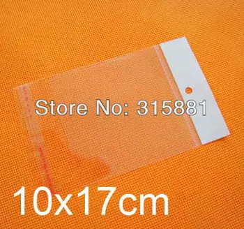 

Self Adhesive Seal plastic Bags,10x17cm hanging hole poly bags,Opp bags, 1000pcs/lot free shipping