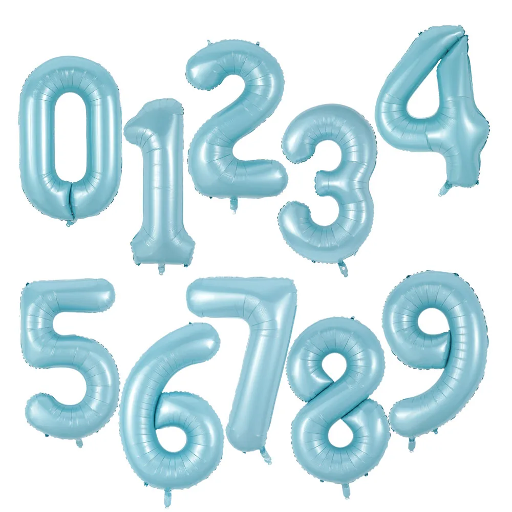 1Pc 40Inch Macaron Blue Pink Foil Number Balloons 0 1 2 3 4 5 6 7 8 9 Birthday Party Baby Shower Wedding Decor Festival Ballon
