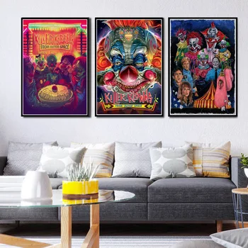 

New Comic Killer Klowns from Outer Space Horror Movie Poster Prints Canvas Oil Painting Art Wall Pictures Living Room Home Decor