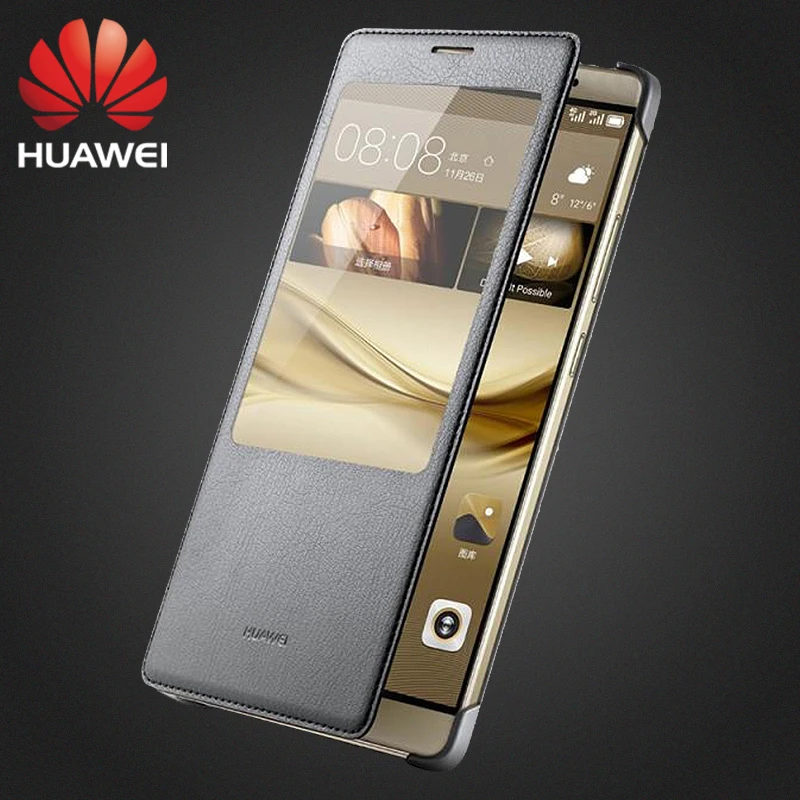 

Huawei Mate8 Case in Half-wrapped Cases camera lens Shell Original Smart Sleep Window Flip Cover High Anti-fall PU Leather Shell