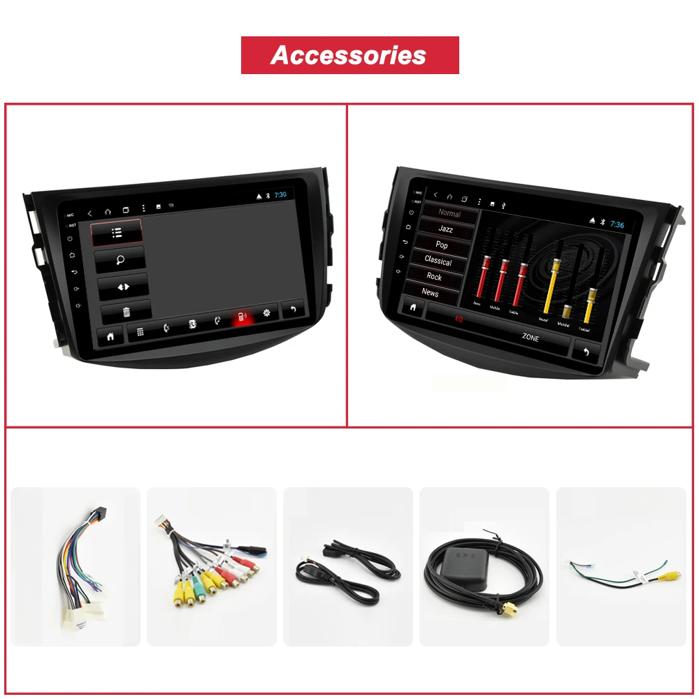 Excellent Bonroad 2 Din Car Multimedia Player Android 9.0 Car dvd gps navigation For TOYOTA RAV4 2006-2012 Radio Stereo /Wifi /BT(NO  DVD) 5