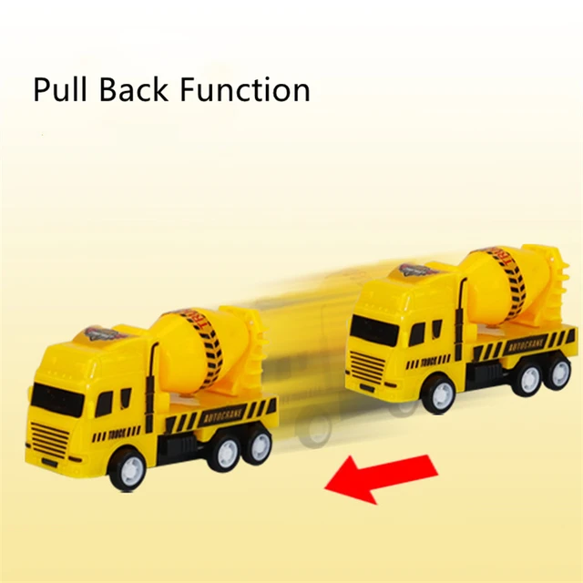6PCS/Set Engineering Vehicle Cars Set Pull Back Construction Fire Truck Transportation Aviation Models Toys Kit Kids Mini Gifts 3