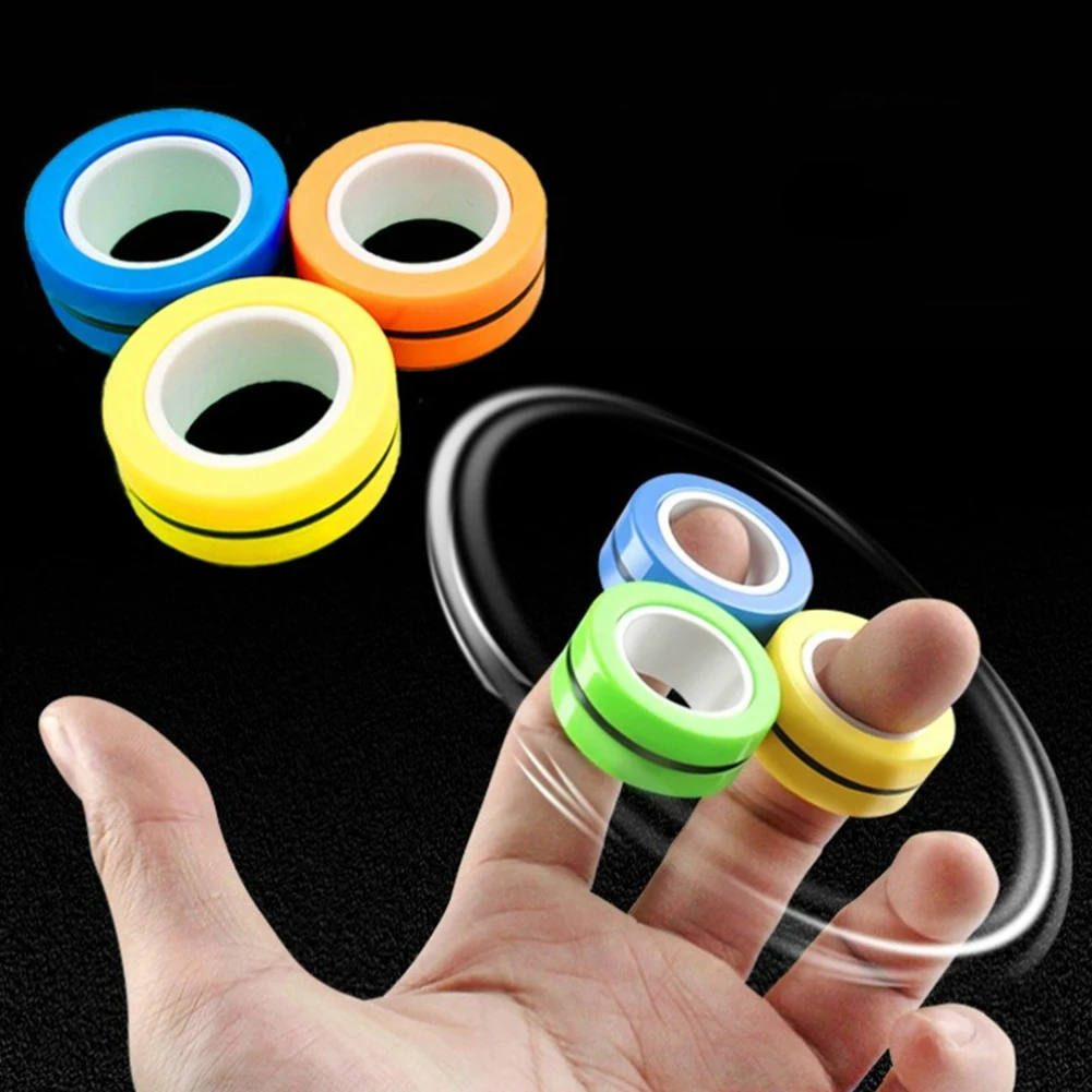 Juguetes de descompresión para niños, pulsera magnética, anillo de utilería, 3 unidades