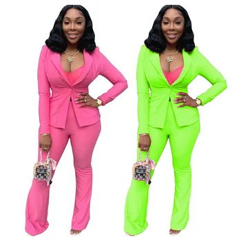 

Echoine Long Sleeve Women Suits Elegant OL work Blazer Set costume femme two piece set pant suits for women Autumn Winter 2020