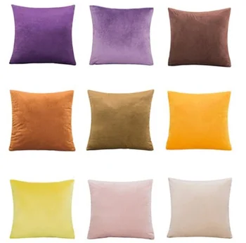 

2020 new Luxury Velvet Cushion Cover Pillow Cover Pillow Case Green Yellow Pink Gray Home Decorative Sofa Throw Pillows 45X45CM
