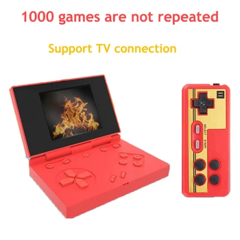 

Coolbay Retro game console Flip Handheld console 8 bit game console 1000 games MINI Game Player Two-player mode TV Output AV
