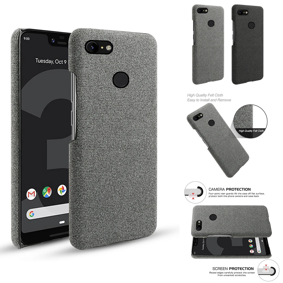 Для Google Pixel 2/2 XL/3/3 XL/4/4 XL чехол ультра тонкий жёсткие Матовые чехлы для до середины икры зерна ткацким рисунком Анти-Царапины противоударный чехол для телефона
