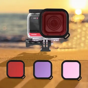 

4K Edition 1 inch dition Color Lens Filter Case for Insta360 ONE R Action Camera Diving Waterproof Housing filter Accessories